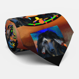 Gravata Pintura de Arte Kokopelli Afghan Hound