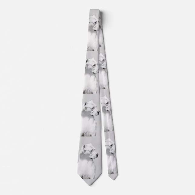 Gravata Pintura de Dogo Argentino - Arte de Cachorro Origi (Frente)