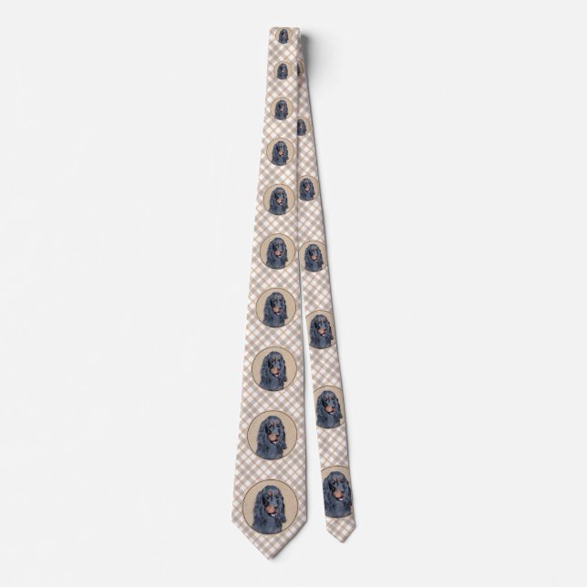 Gravata Pintura de Gordon Setter - Arte de Cachorro Origin (Frente)