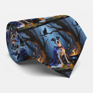 Gravata Pintura de Halloween Caprichosa do Cão Blue Heeler