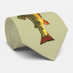 Gravata Pintura de Peixes de Trutas de Trutas Whisker