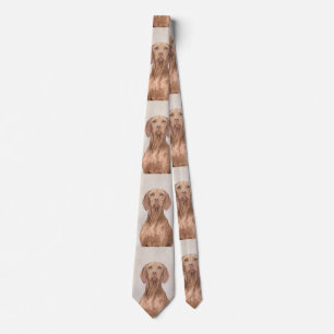 Gravata Pintura de Vizsla - arte original bonito do cão