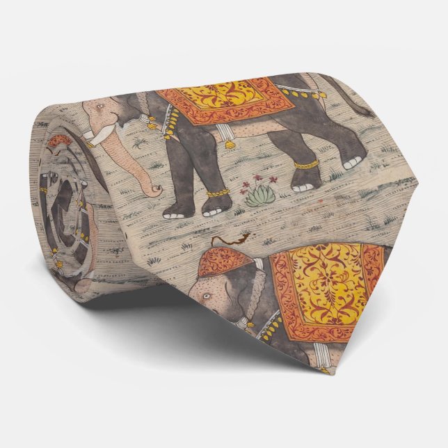 Gravata Pintura decorada por elefantes (século XVII) (Rolled)