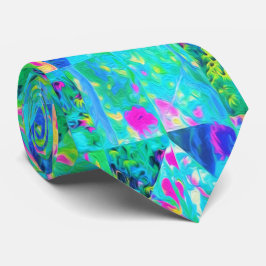 Gravata Pintura do Jardim com Hydrangea e Blues