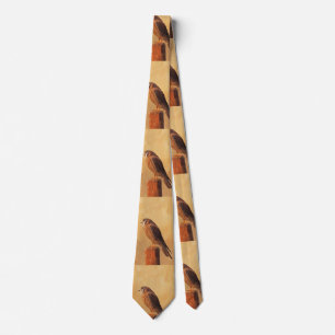 Gravata Pintura em Kestrel Americano - Arte original sobre