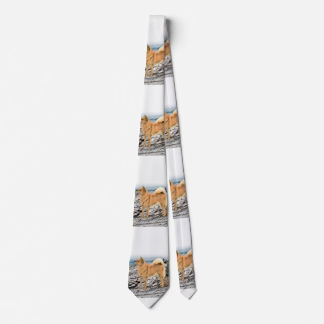 Gravata Pintura em Seashore - Arte Canina (Frente)