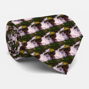 Gravata Pintura Fotográfica de Óleo de Cascata de Madeira 