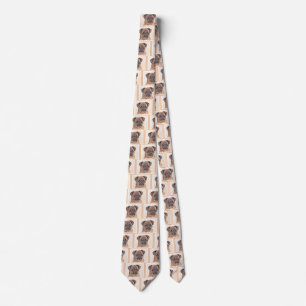 Gravata Pintura Suave em Bruxelas Griffon Pintura Original