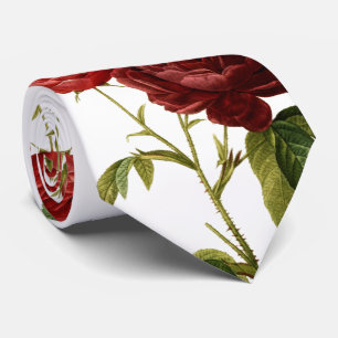 Gravata Pintura vermelho escuro dos rosas do vintage