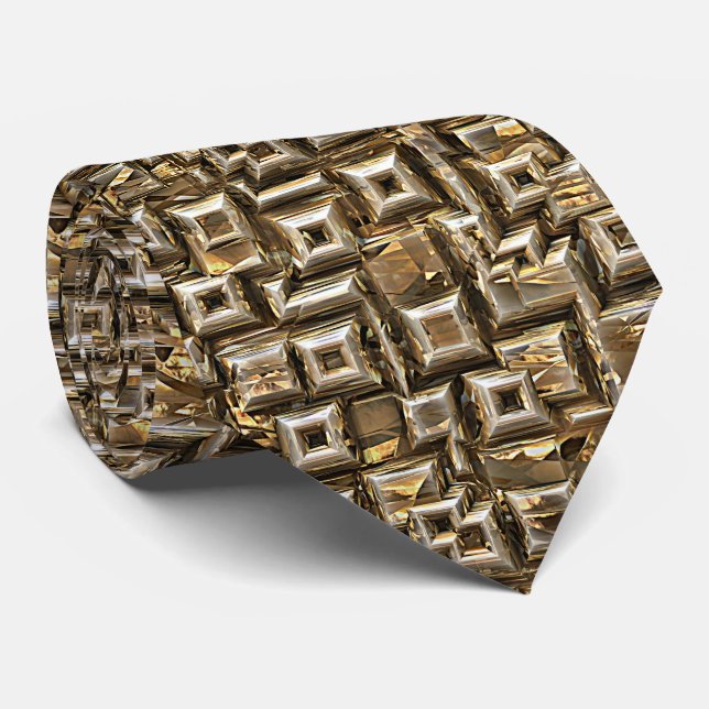Gravata Pirâmides Douradas 1 (Rolled)