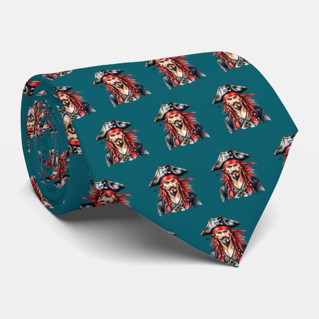 Gravata Pirates Sports Mascot Necktie (Rolled)