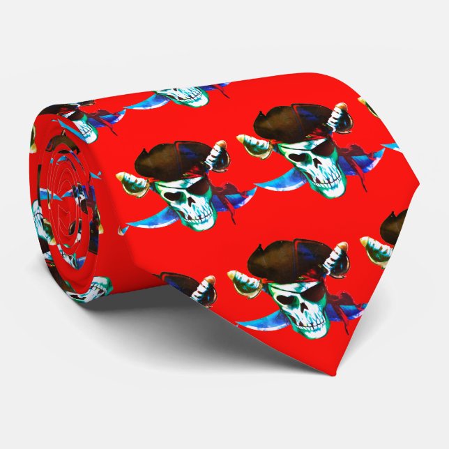 Gravata Pirates Team Mascot Futebol Baseball Tie (Rolled)