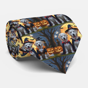 Gravata Pirenéus excelentes Cães Abóbora Halloween Engraça