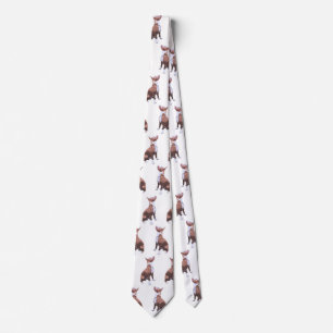 Gravata Pit Bull cão marrom e branco