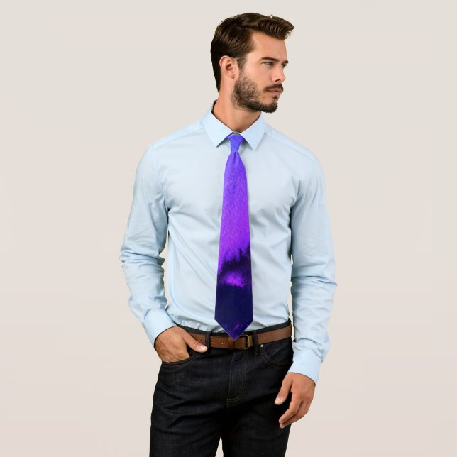 Gravata PIXDEZINAS PURPÃO ELÉTRICO + H2o Aquarela AZUL (In Situ)