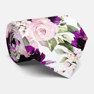 Gravata PixDezine H2 Flores Rosas Magenta Blush