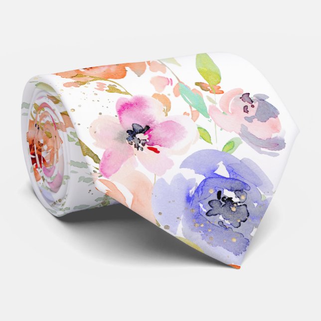 Gravata PixDezines Aquarela Delicado SpringBloom (Rolled)