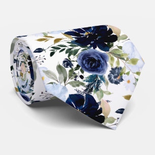 Gravata PixDezines Azul Marinho e Azul Empoeirado H2 Botân
