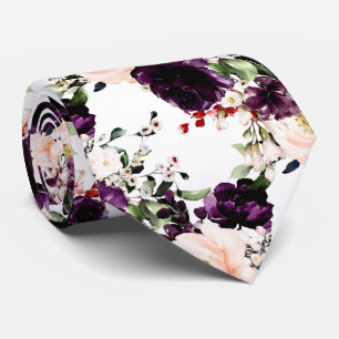 Gravata PixDezines Bege Aubergine H2 Flores DIY Fundo