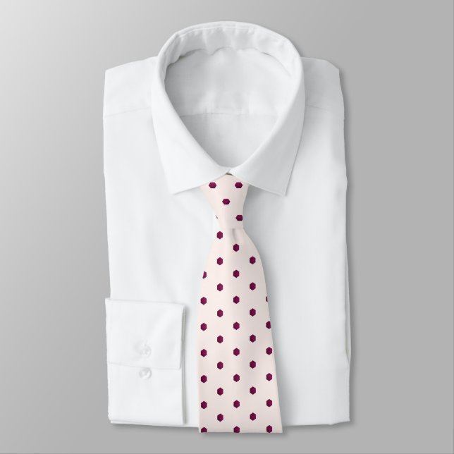 Gravata PixDezines BLUSH+BURGUNDY FAVOS (Amarrado)