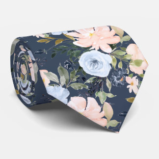 Gravata PixDezines Blush Dusty Blue H2 Botânico