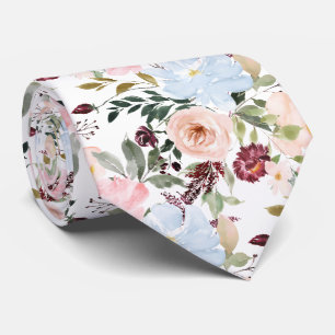 Gravata PixDezines Blush Dusty Blue H2 Botânico