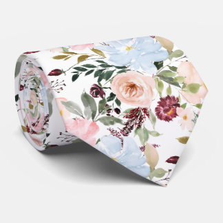 Gravata PixDezines Blush Dusty Blue H2 Botânico