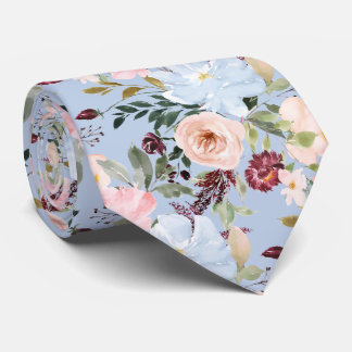 Gravata PixDezines Blush Dusty Blue H2 Botânico