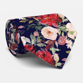 Gravata PixDezines Blush Red Watercolor Fllowers (Flores d