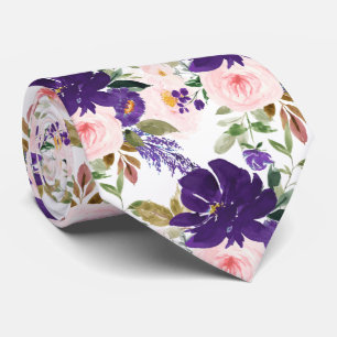 Gravata PixDezines Blush Violeta Roxo H2 Botânico