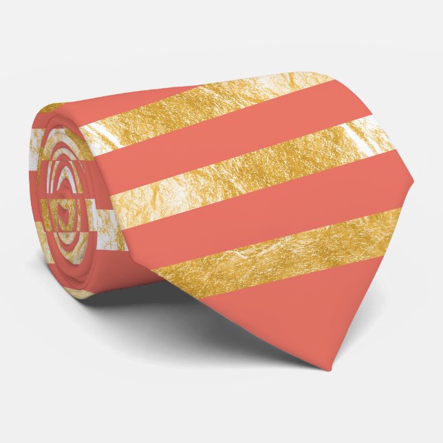 Gravata PixDezines diy cor/faux dourado/laranja (Rolled)