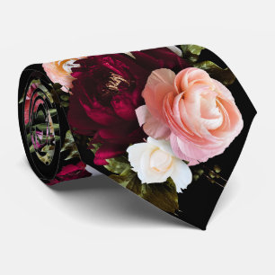 Gravata PixDezines Flores Frescas Mal-Humoradas Fundo DIY