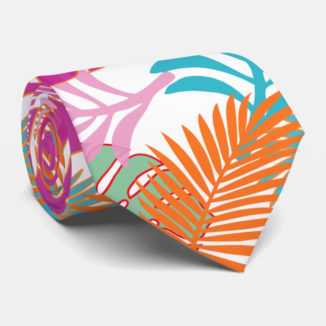 Gravata PixDezines Floresta Tropical/Monstera/Fundo DIY (Rolled)