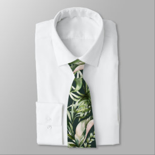 Gravata PixDezines H2 Folhagem Tropical Luxuriante fundo D