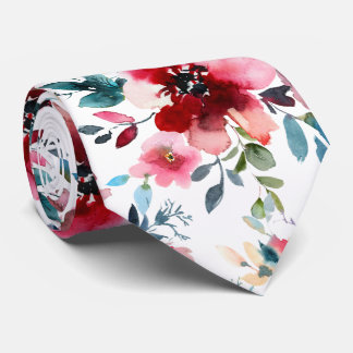 Gravata PixDezines H2 Mid Summer Flowers Burgundy Slate