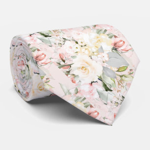Gravata PixDezines H2 Rosas Bege Creme Fundo DIY