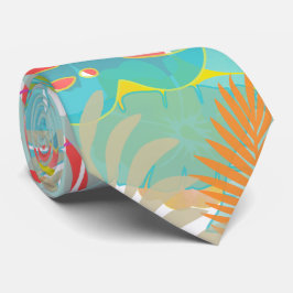 Gravata PixDezines Hibiscus/Floresta Tropical/Fundo de DIY