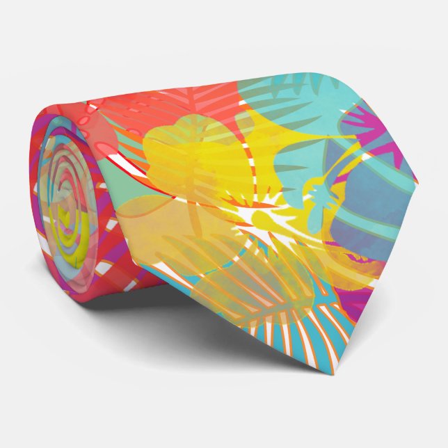 Gravata PixDezines Hibiscus/Rainforest/DIY Fundo (Rolled)