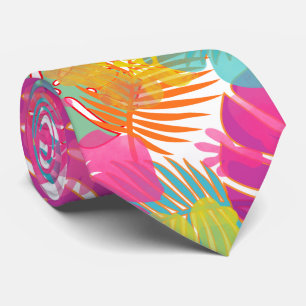 Gravata PixDezines Pink Hibiscus/Floresta Tropical