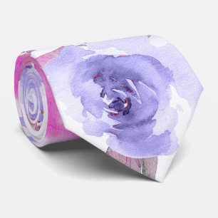 Gravata PixDezines Rosa de Verão Roxo