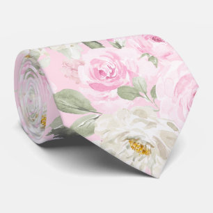Gravata PixDezines Rosas Cor-de-Rosa Aquarela DIY Fundo