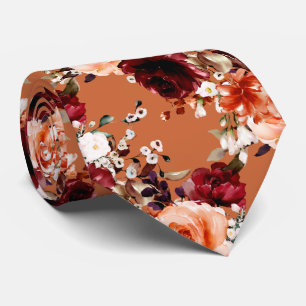 Gravata PixDezines Rosas de Outono e Peônias DIY Fundo