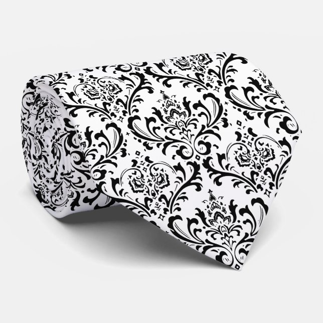 Gravata PixDezines rossi damasco/fundo DIY (Rolled)