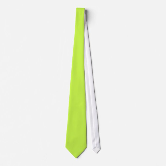 Gravata PixDezines Verde fluorescente simples, adicione mo (Frente)