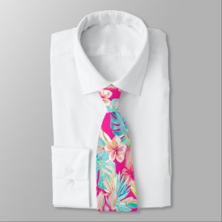 Gravata PixDezines Vintage Pastel H2 Havaí Folhagem Floral