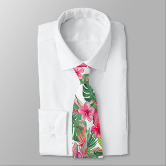 Gravata PixDezines Vintage Pastel H2 Havaí Folhagem Floral