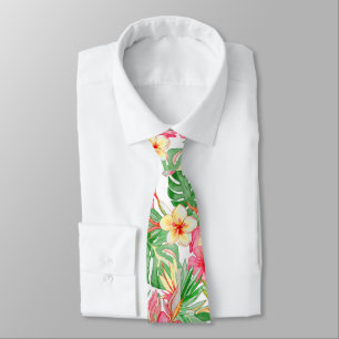 Gravata PixDezines Vintage Pastel H2 Havaí Folhagem Floral