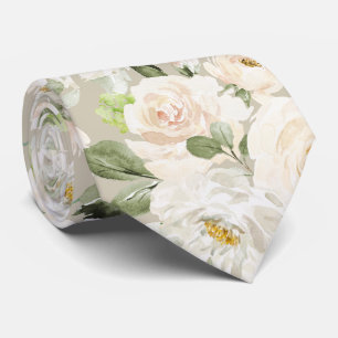 Gravata PixDezines Watercolor Alabaster Rosas