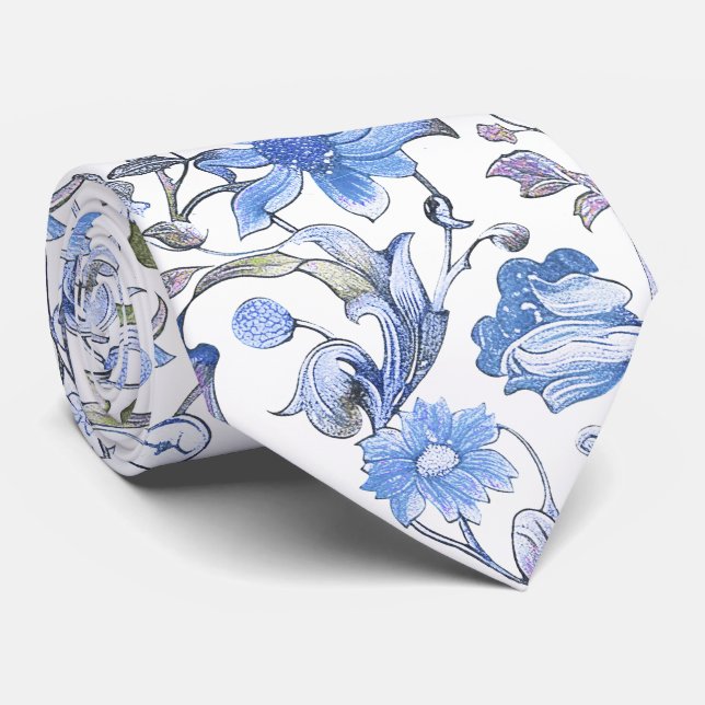 Gravata PixDezines William Morris Cornflower Blue DIY (Rolled)