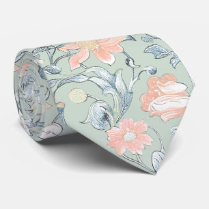 Gravata PixDezines William Morris Dusty Blue n Blush Pink